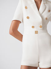 Gold button short jumpsuit